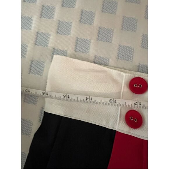 Katharine Kidd- Colorblock Button Detail pleated Midi Skirt size 10 NWT$335 - Picture 5 of 6